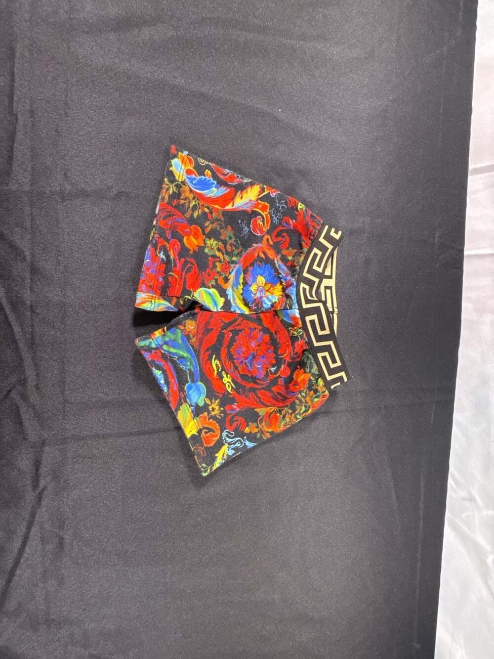 Versace Kids Multicolor Barocco Mosaic Print Cotton Shorts with Greek Key Waistb